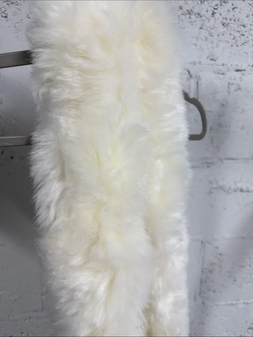 White Faux Fur Scarf - Cozy Home Accent or Winter Scarf - BRAND NEW